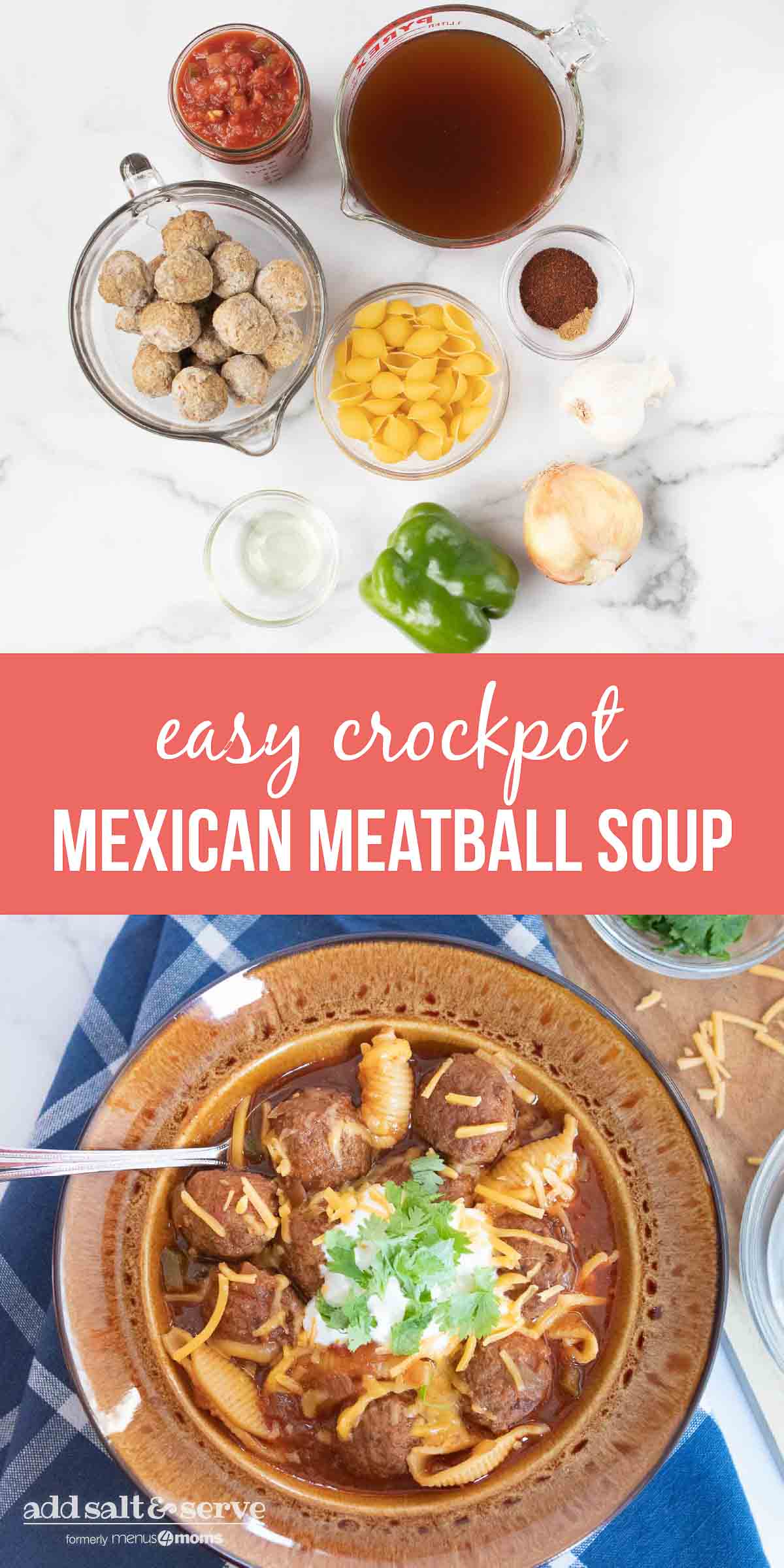 Easy Crockpot Albondigas Soup (Mexican Meatball Soup) Add Salt & Serve