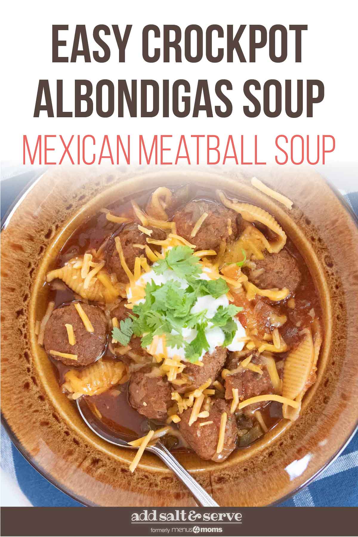 Easy Crockpot Albondigas Soup (Mexican Meatball Soup) Add Salt & Serve