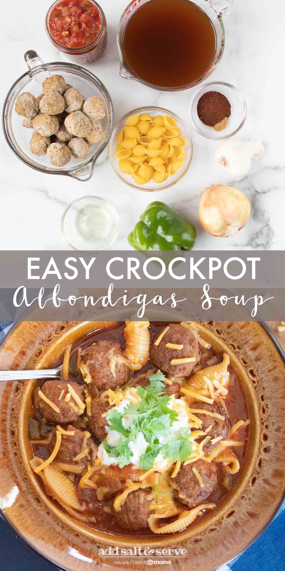 Easy Crockpot Albondigas Soup (Mexican Meatball Soup) Add Salt & Serve