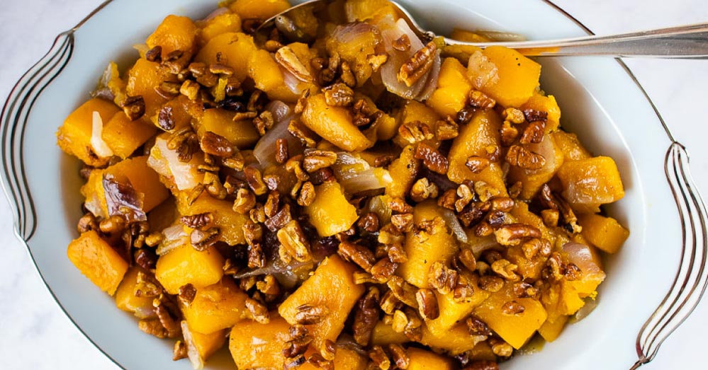 Roasted Butternut Squash with Candied Pecans Add Salt & Serve