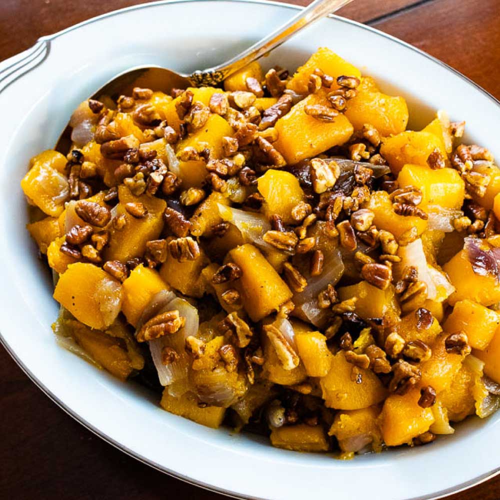 Roasted Butternut Squash with Candied Pecans Add Salt & Serve