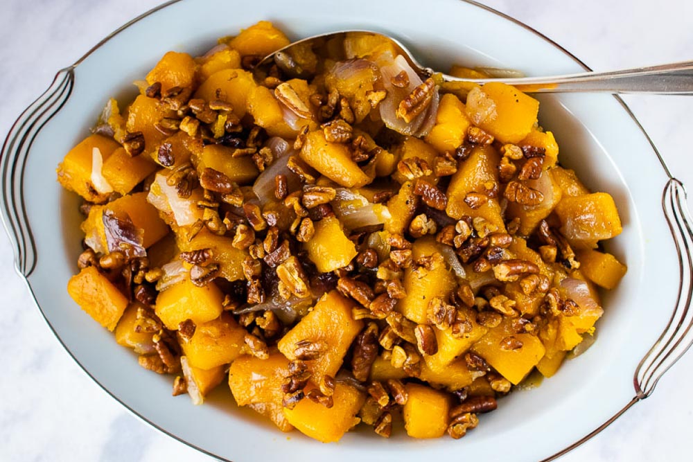 Roasted Butternut Squash with Candied Pecans Add Salt & Serve