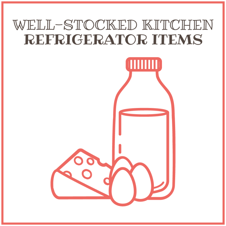 Well-stocked kitchen: Refrigerator Items