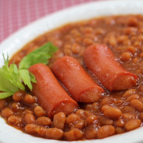 Homemade Baked Franks and Beans Add Salt & Serve