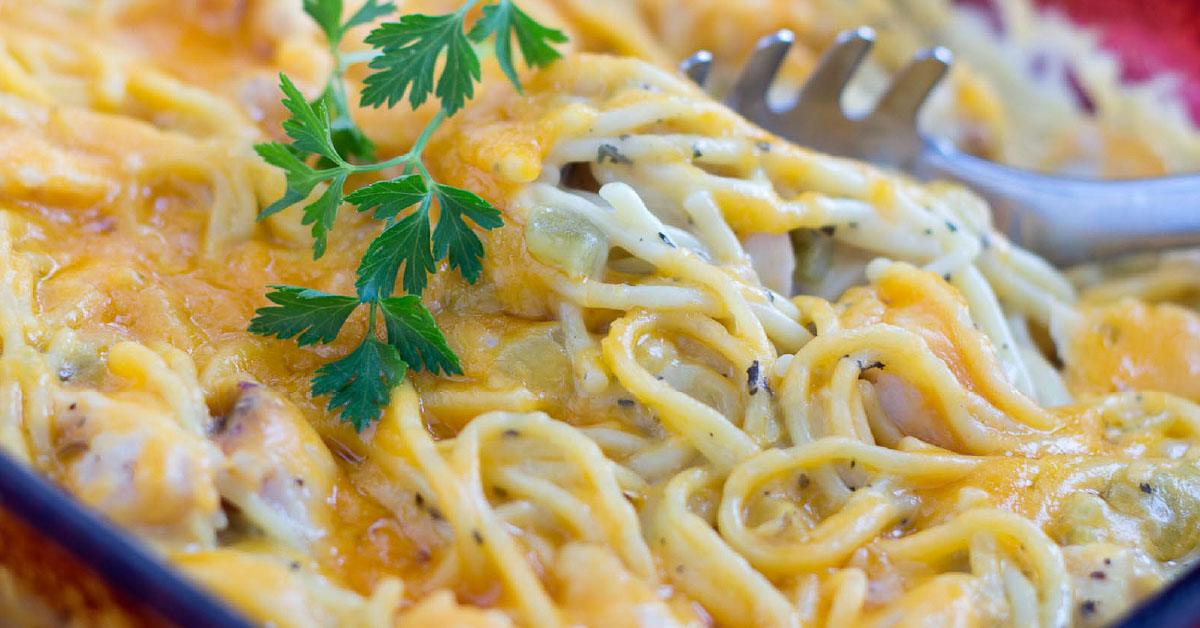 Cheddar Chicken Spaghetti – Add Salt & Serve