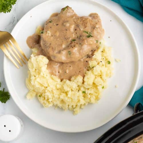 Crock Pot Cube Steak with Mushroom Soup Add Salt & Serve