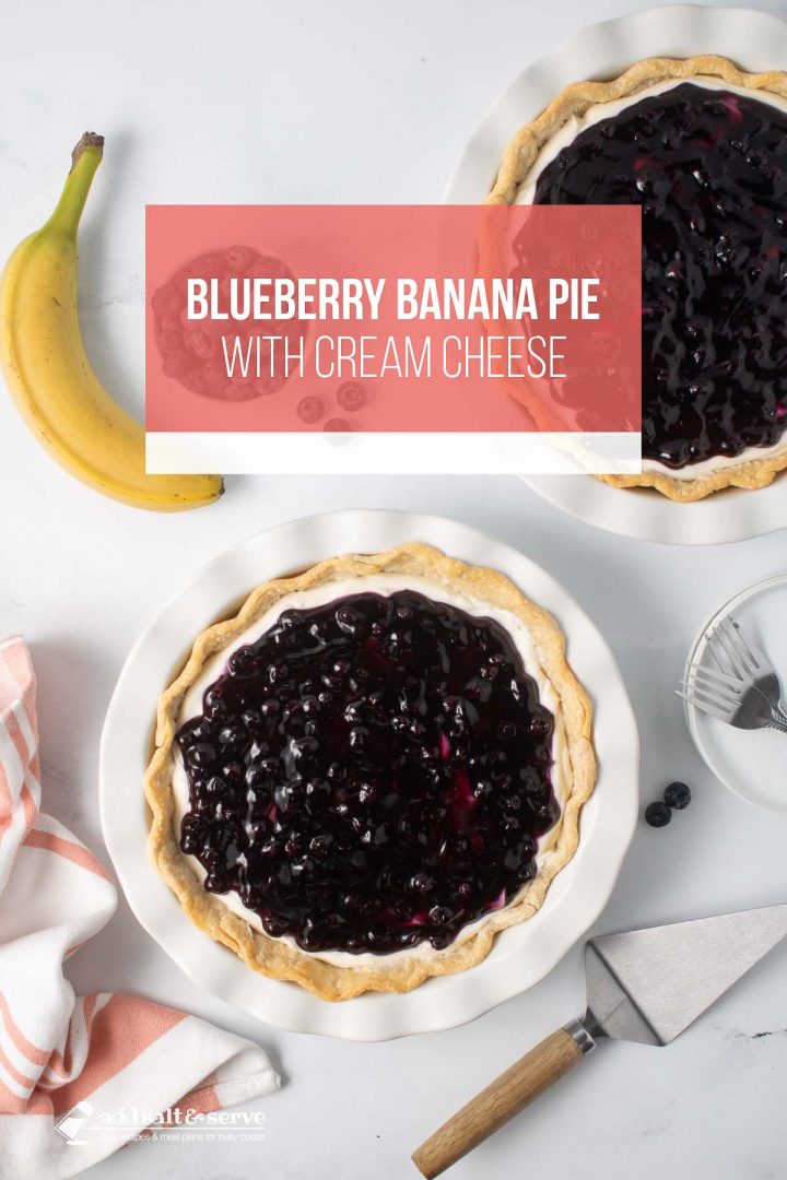 Blueberry Banana Pie with Cream Cheese