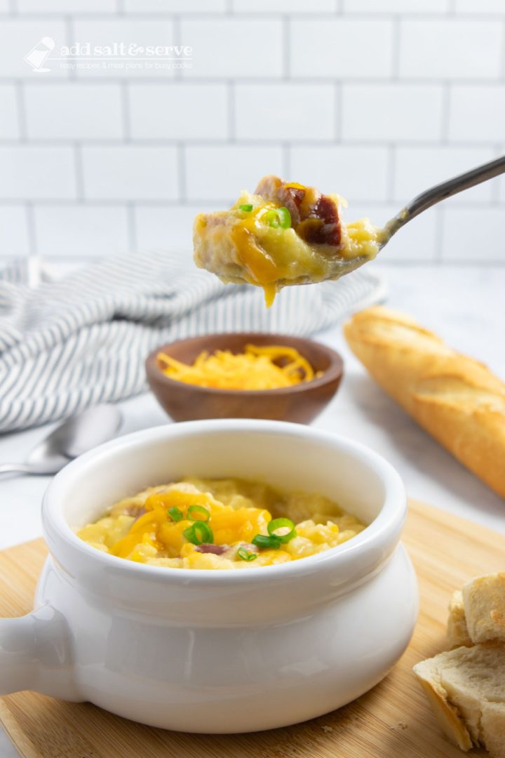 Crockpot Cheesy Potato Kielbasa Soup